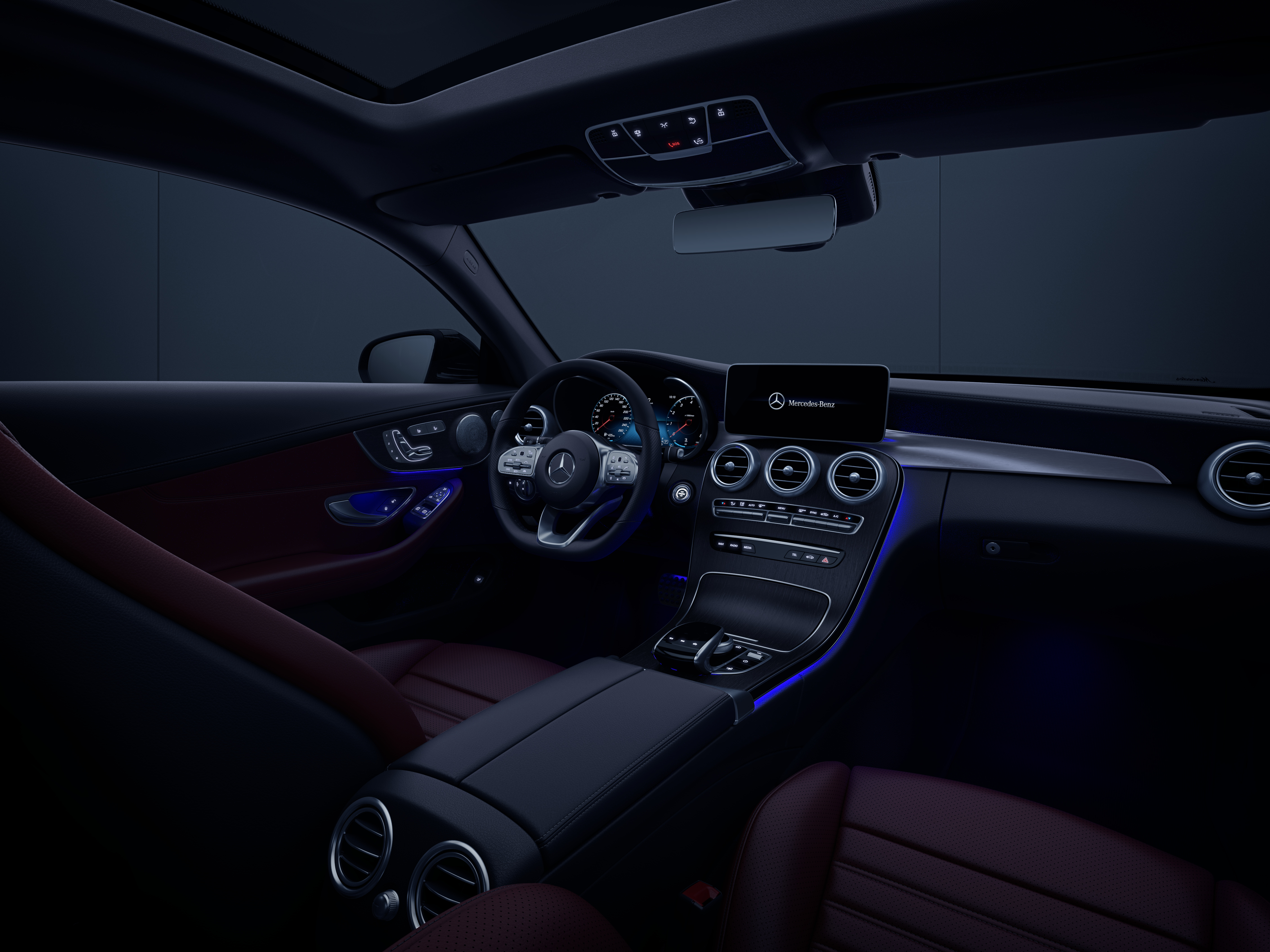 Intérieur de la Mercedes-Benz Classe C Coupé AMG Line - LED Mode nuit