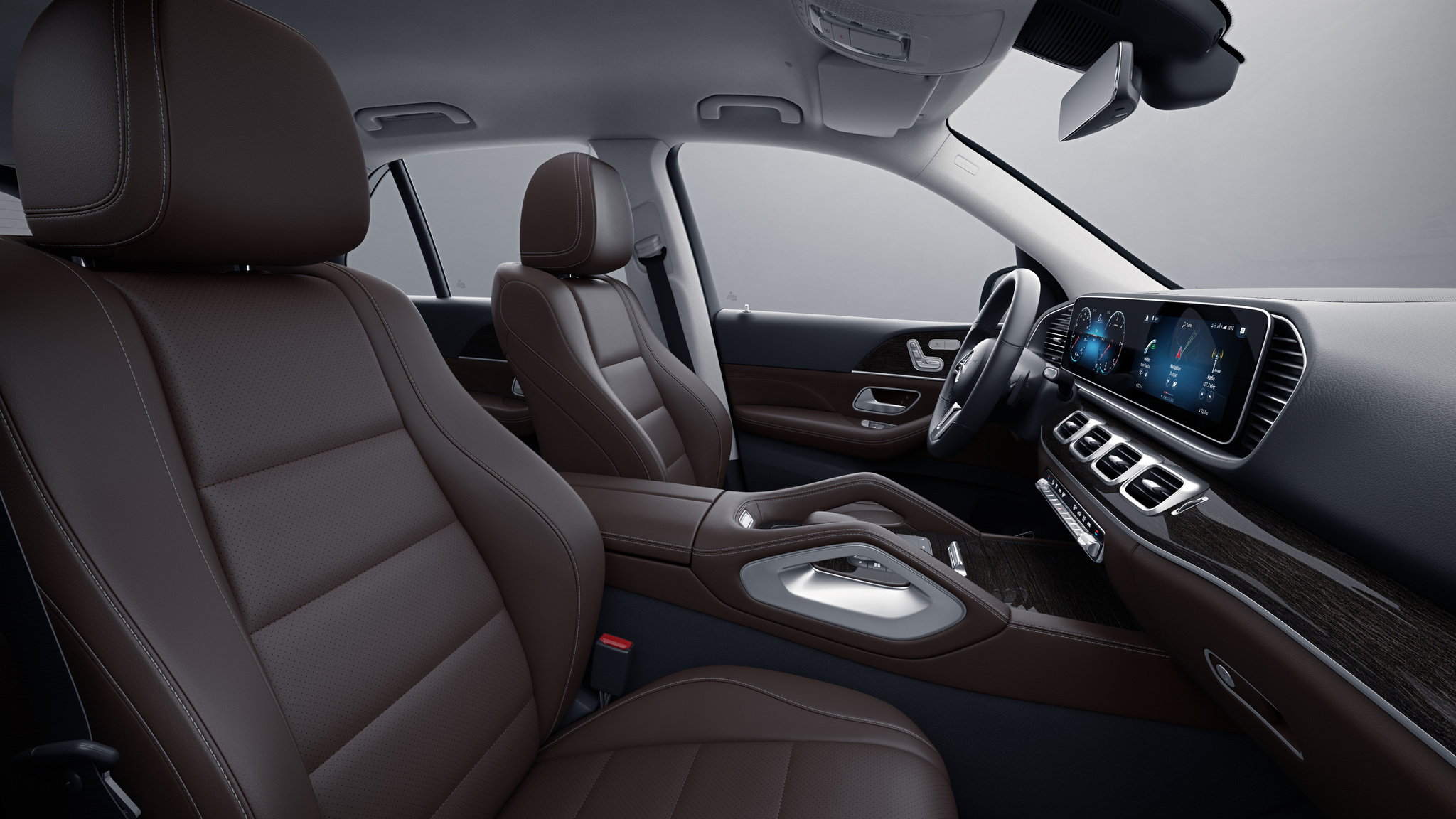 Habitacle de la Mercedes GLE - Similicuir ARTICO marron expresso noir 