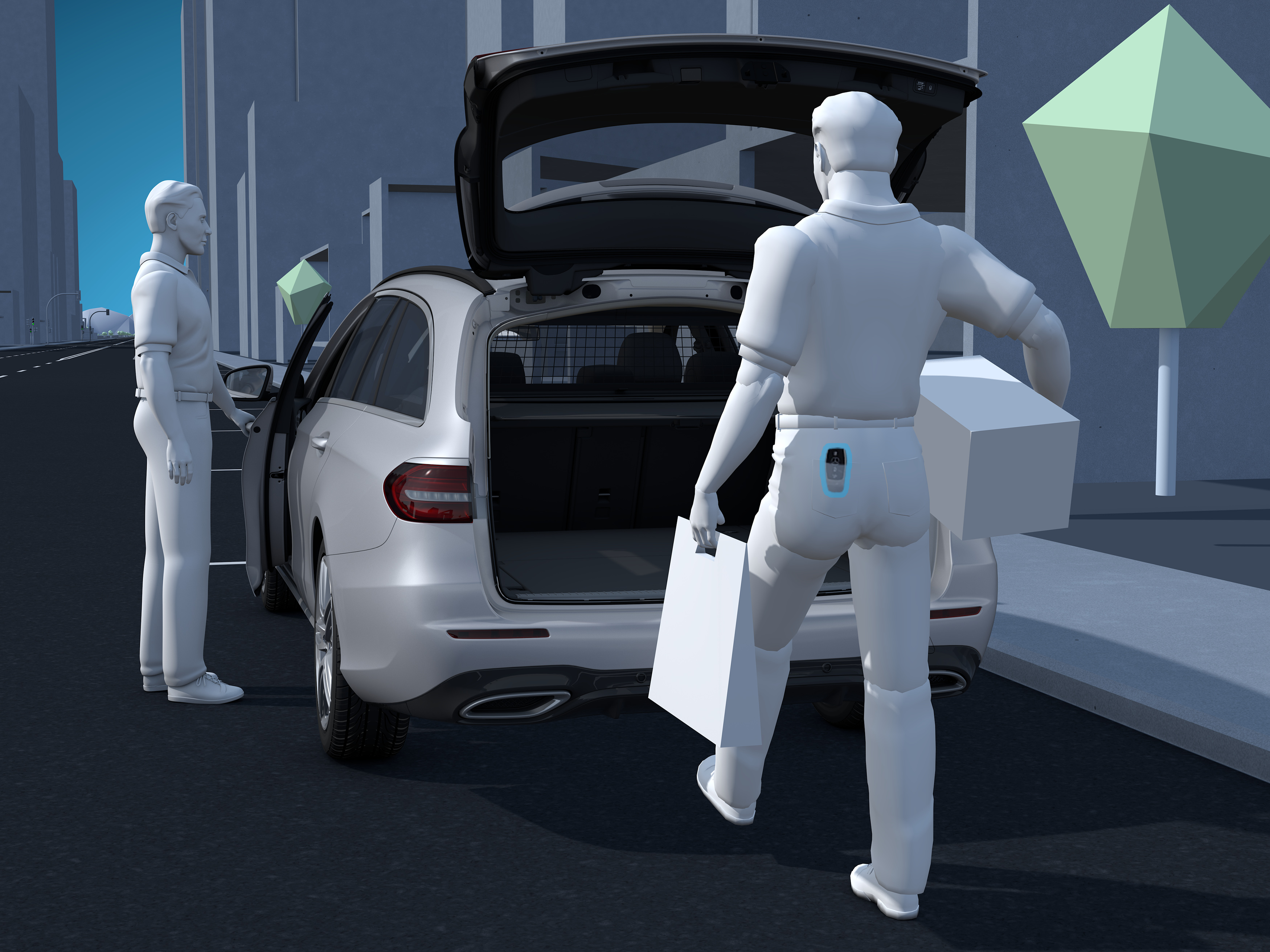 Mercedes GLS Finition Luxury, Ouverture automatique du coffre à l’aide de détecteur de mouvements
