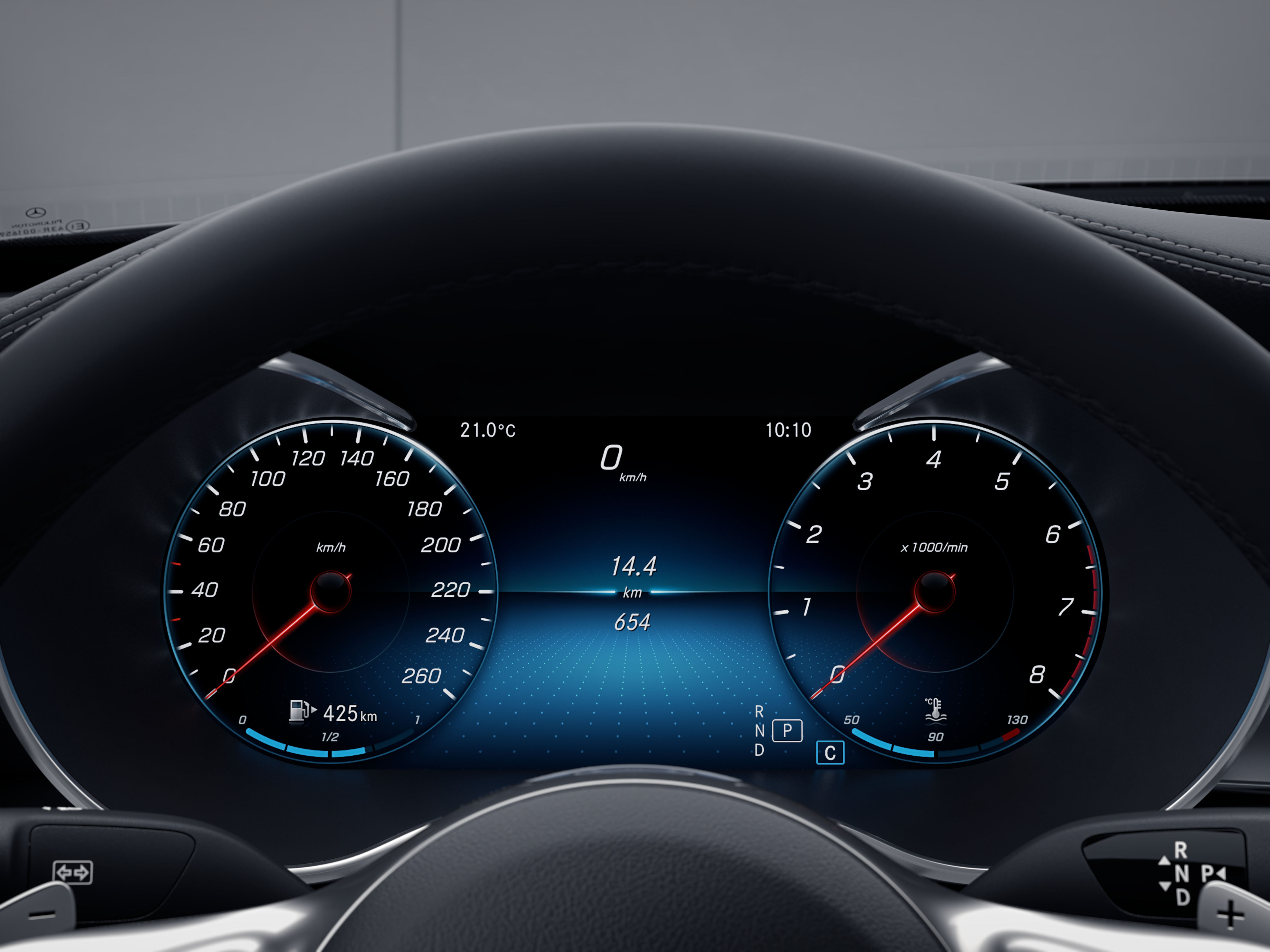 Tableau de bord de la Mercedes  Classe C Coupé Finition AMG Line Plus