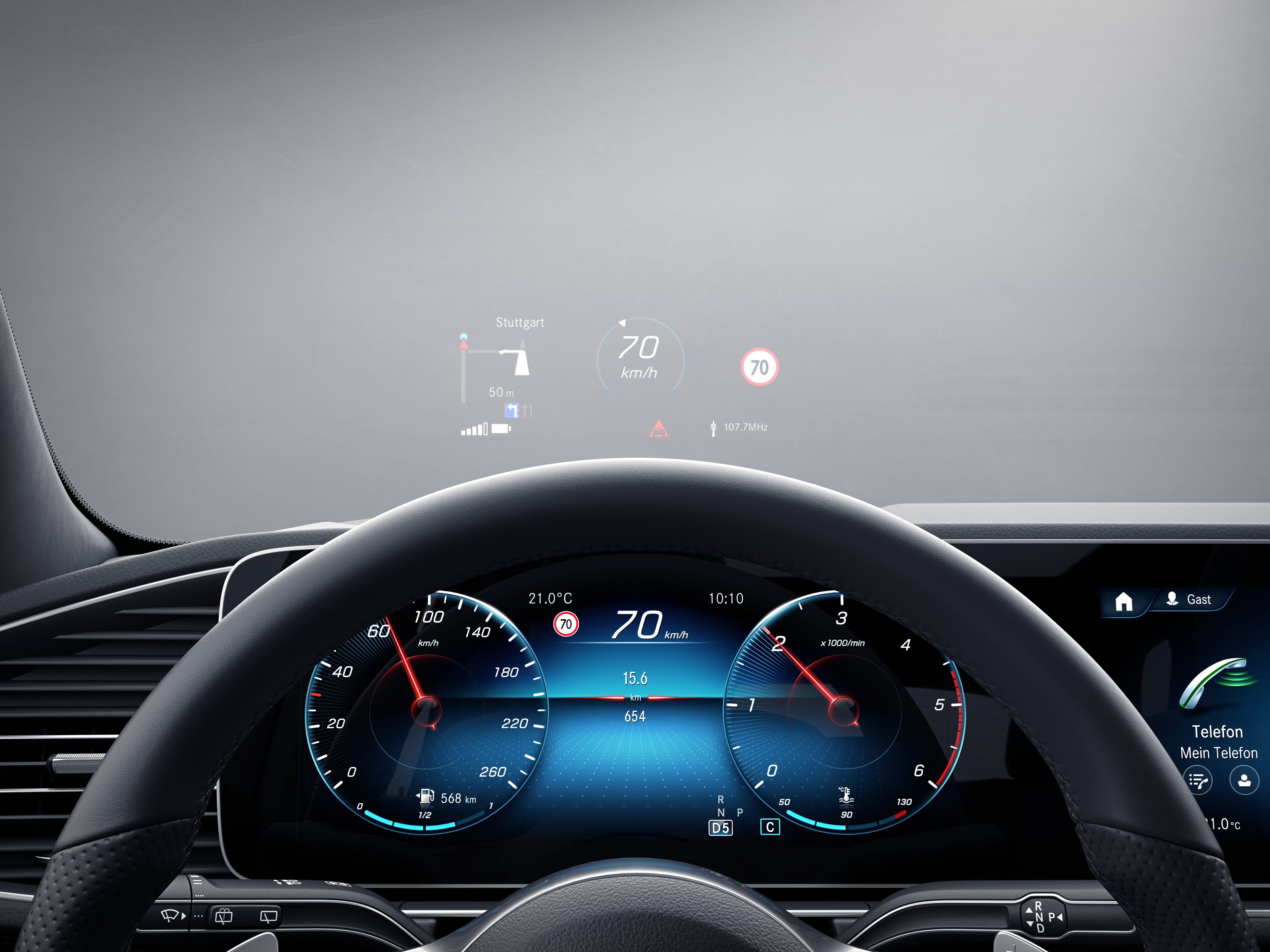 Tableau de bord de la Mercedes-Benz GLE AMG Line plus 