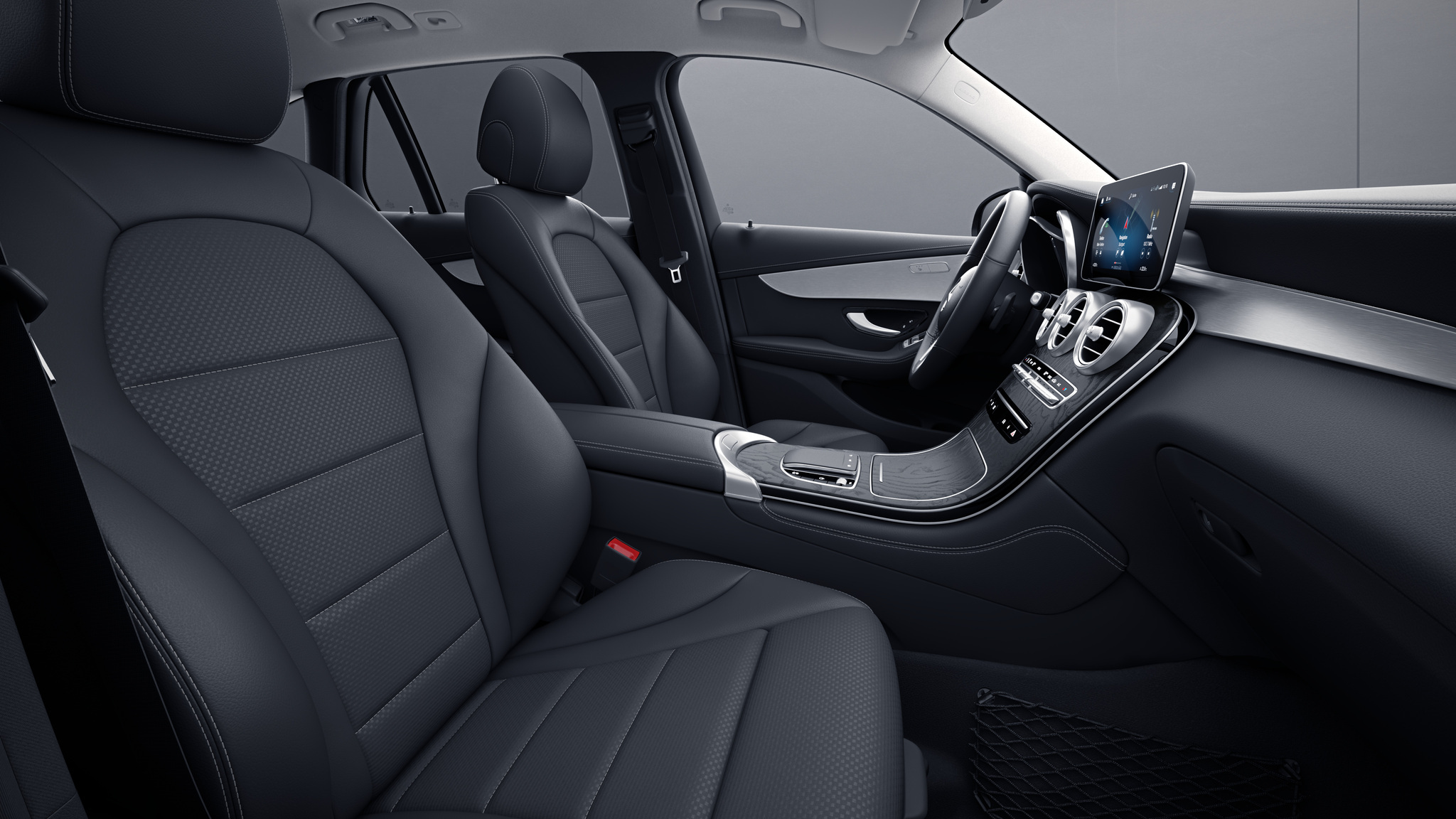 Habitacle de la Mercedes GLC Coupé avec une Sellerie Similicuir ARTICO tissu Grenoble - noir 