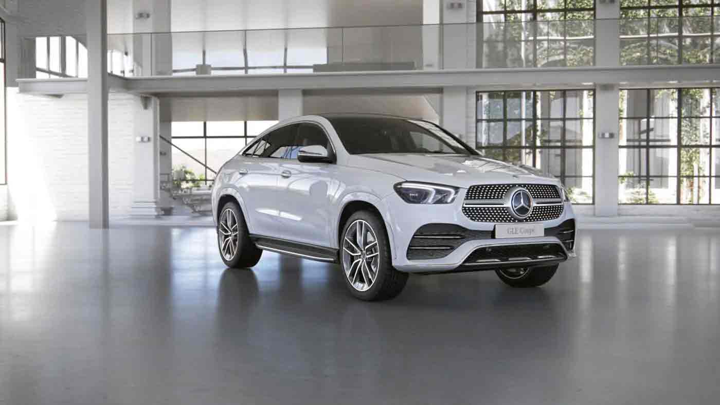 Extérieur de la Mercedes GLE Coupé blanche - Finition AMG Line Plus