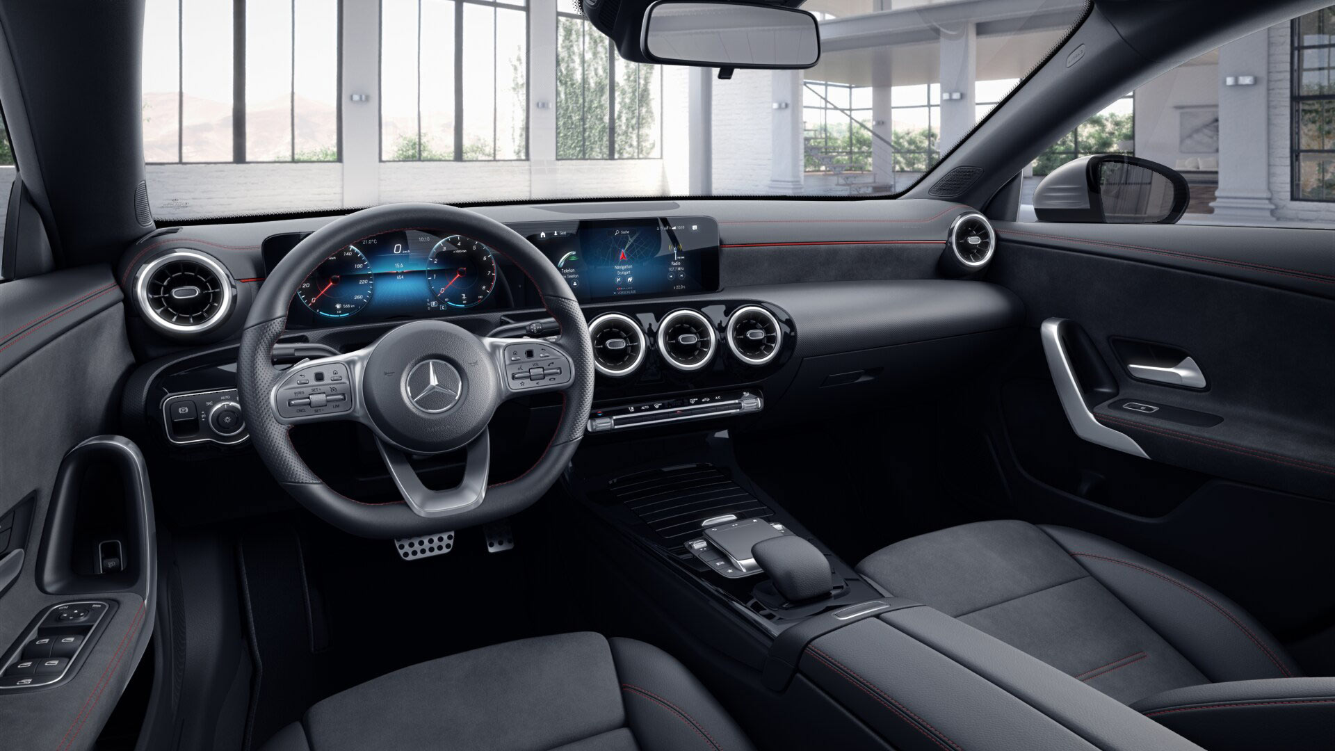  Sellerie Noir de la Mercedes CLA Finition AMG  Line