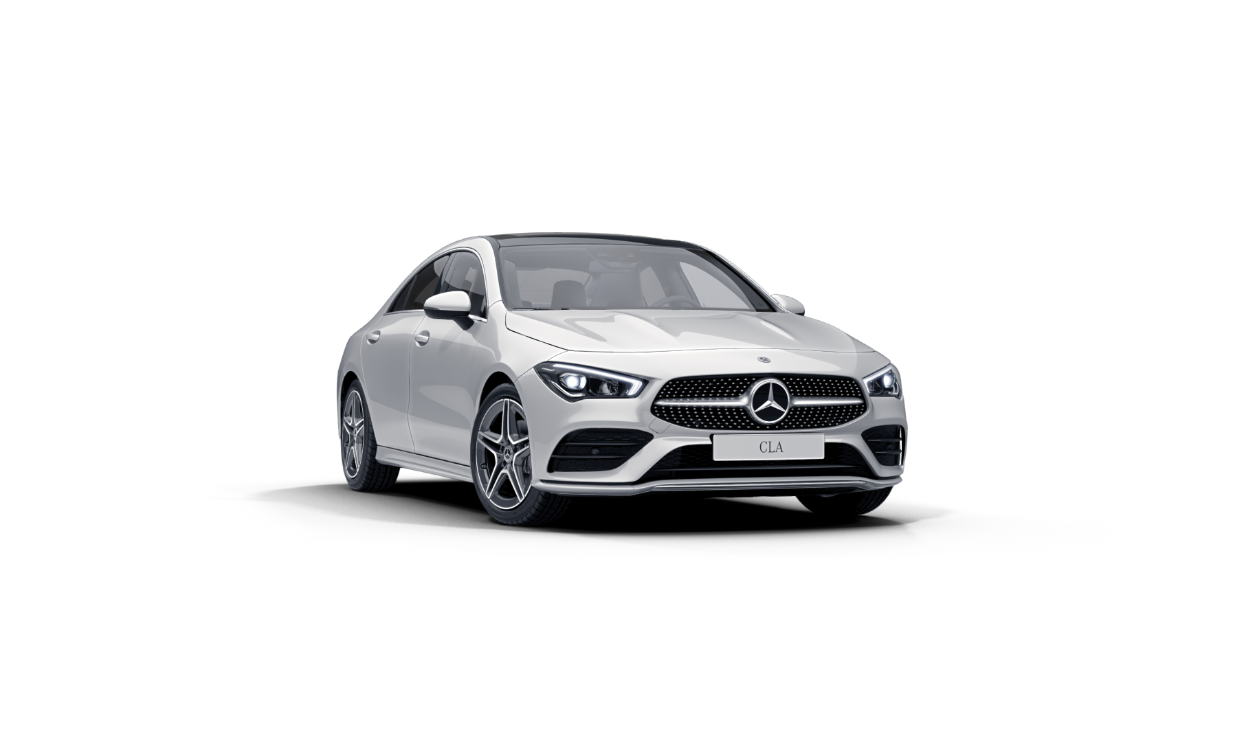 Mercedes Benz CLA Finition AMG Line, Vue de trois quarts de profil de l’avant à l'arrêt