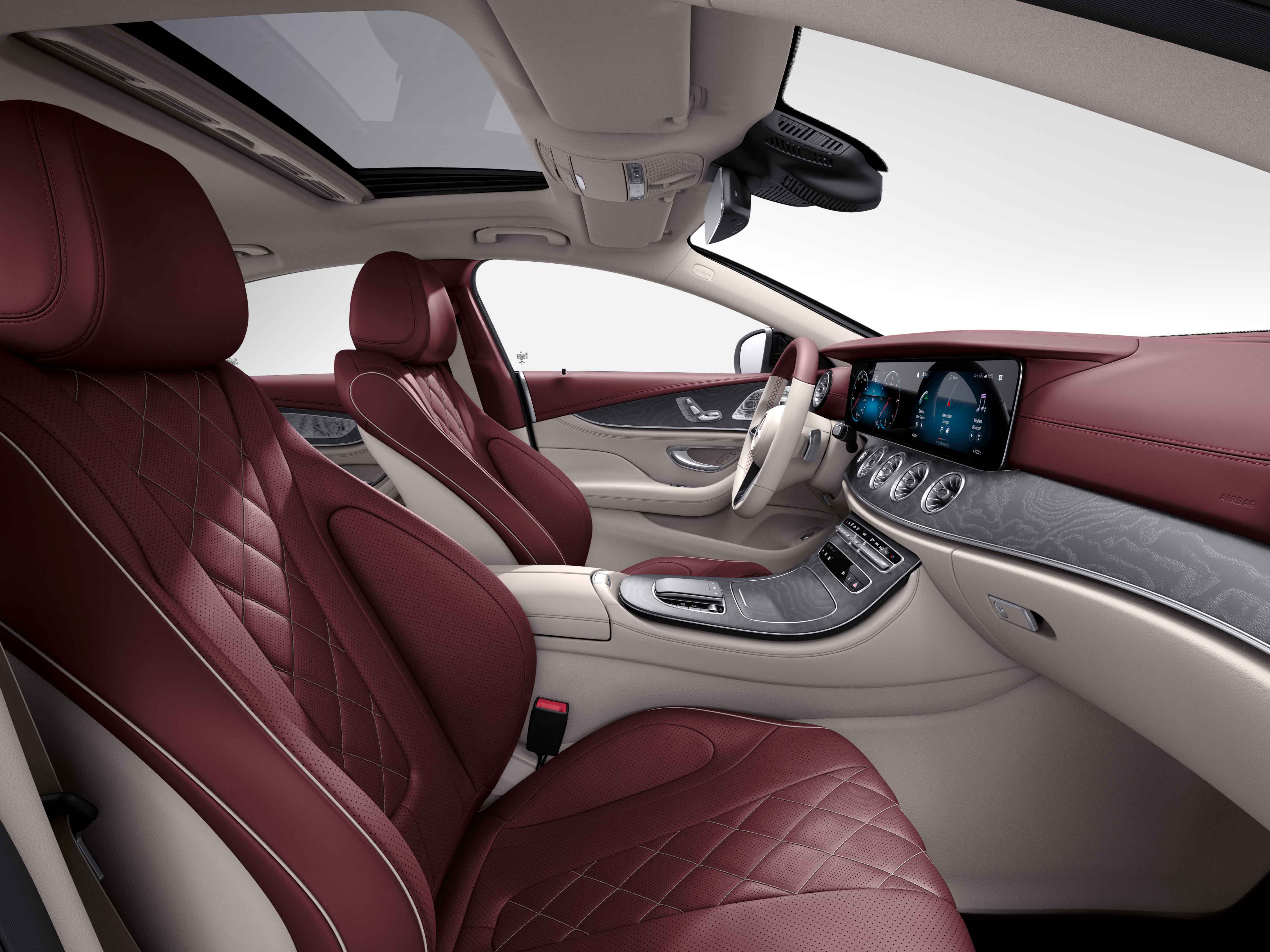 Mercedes Benz Nouveau CLS Coupé - Cuir Nappa Exclusif designo – Rouge Titien-beige macchiato